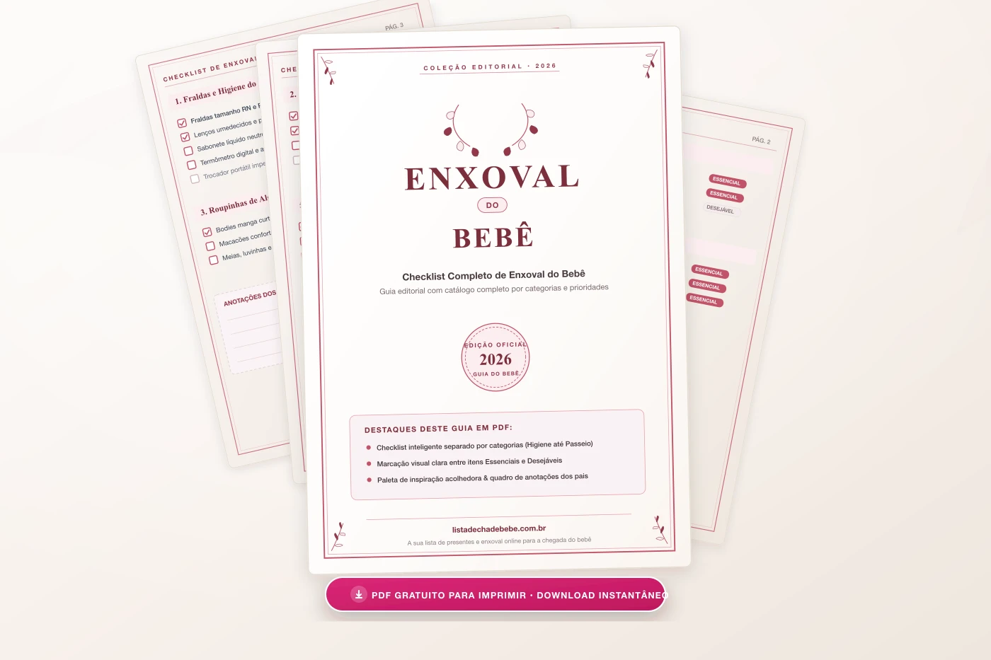 Lista de Enxoval de Bebê Simples e Barato em PDF Grátis para Imprimir - Coleção Editorial 2026